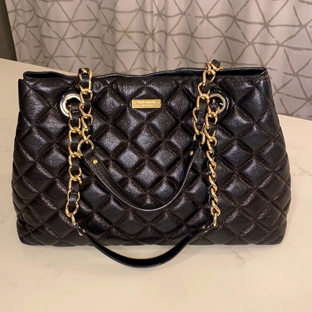 Kate Spade black quilted shoulder bag